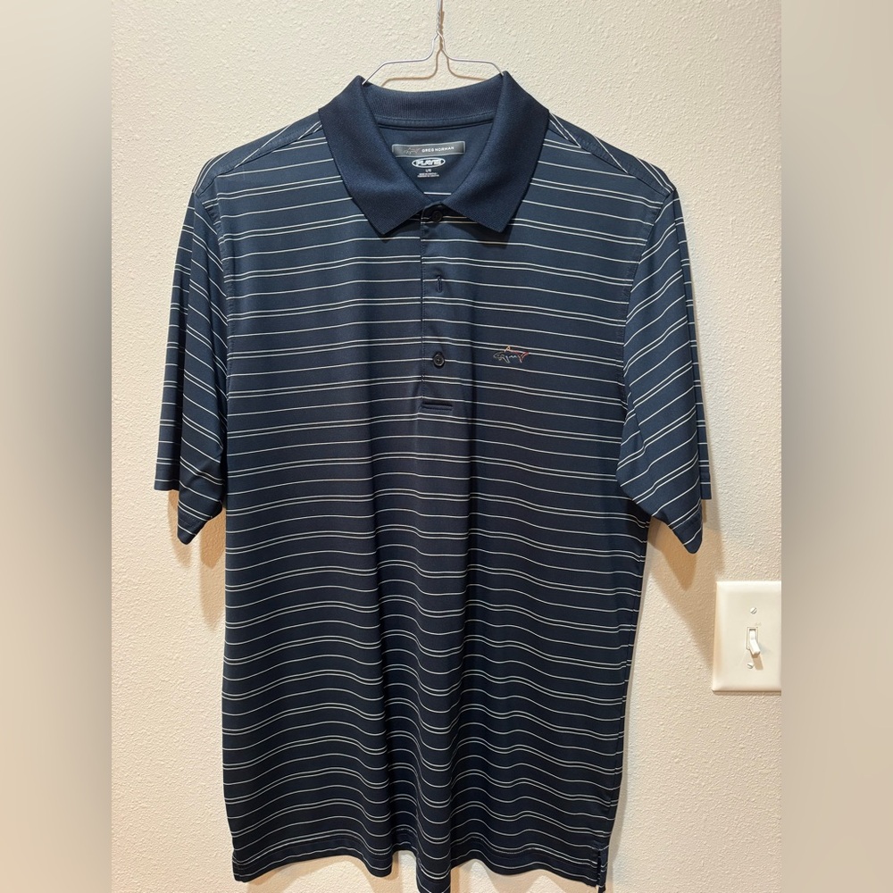 Greg Norman Men's Navy Striped Polo Shirt